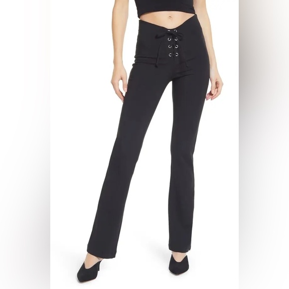 Reformation The Len Lace Tie-Up Flare Pants in Black, Women’s size Medium - Picture 6 of 15